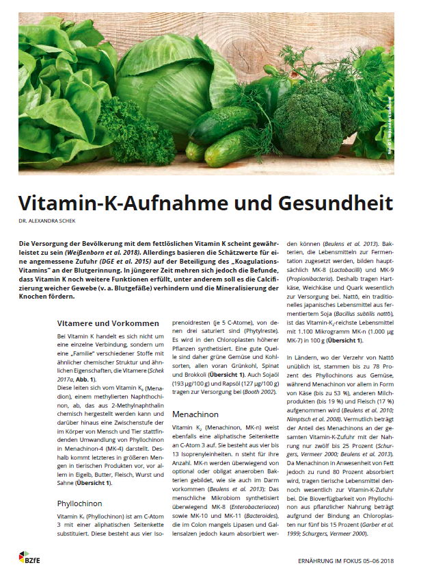 Vitamin K Ernährung, Dr. Alexandra Schek, © Ernährung im Fokus